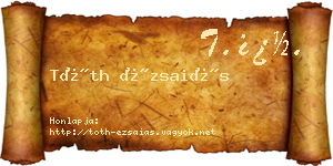 Tóth Ézsaiás névjegykártya